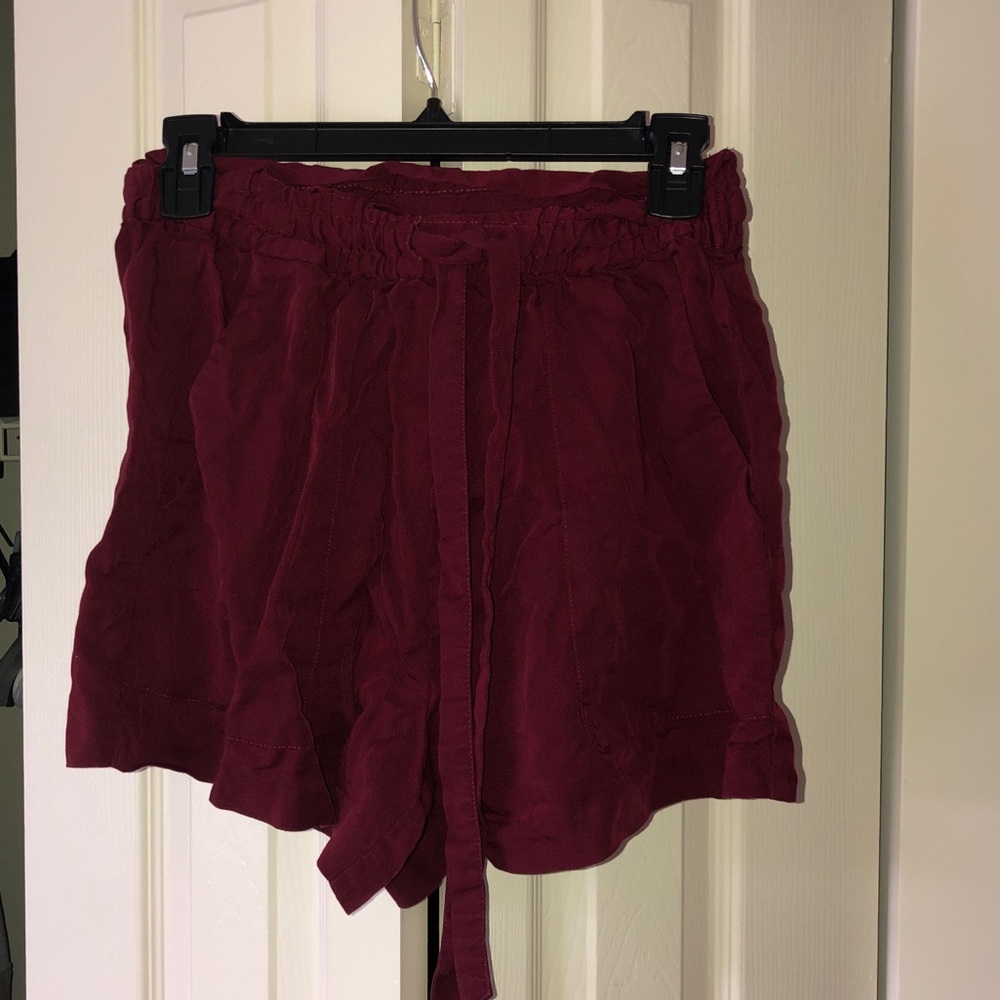 Burgundy High waist shorts